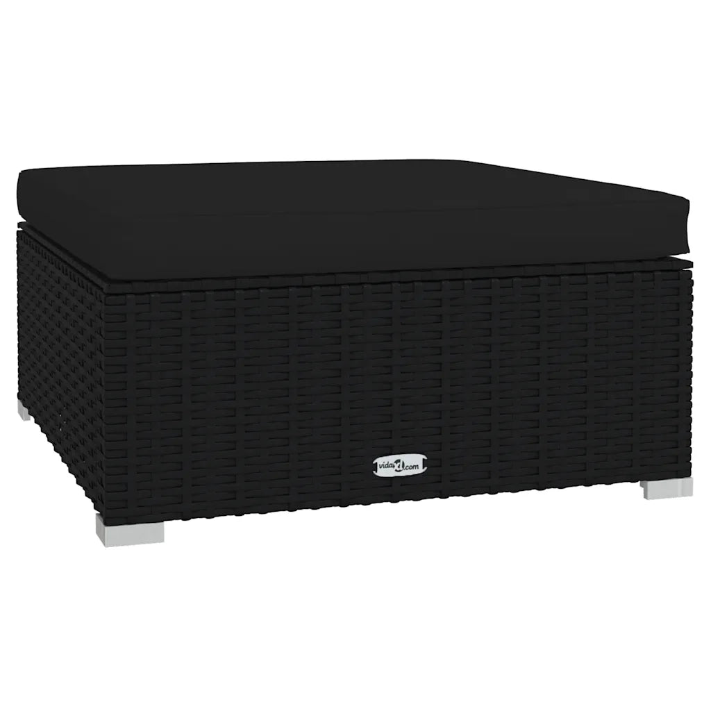 Set Divani da Giardino 4 pz con Cuscini in Polyrattan Nero cod mxl 42298