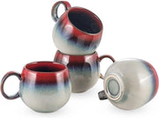 Set di caffè in porcellana, tazze in porcellana, servizio, tazza per tè, caffè, latte, 600 ml, servizio per 4 persone