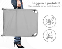 Coppia Set 2 Pezzi Lettino Prendisole Struttura In Alluminio Anodizzato Schienale Regolabile Impermeabile Resistente Raggi Uv Pieghevole Professionale Tessuto Textilene - Grigio