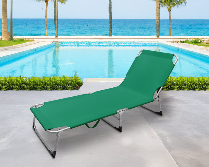 Coppia Set 2 Pezzi Lettino Prendisole Struttura In Alluminio Anodizzato Schienale Regolabile Impermeabile Resistente Raggi Uv Pieghevole Professionale Tessuto Textilene - Petrolio