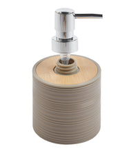 Set Completo Accessori Bagno 6 Pezzi Design Moderno In Plastica e Bambù Incluso Cestino Pattumiera,Dispenser Sapone, PortaSaponetta, Porta Spazzolini - Caffe