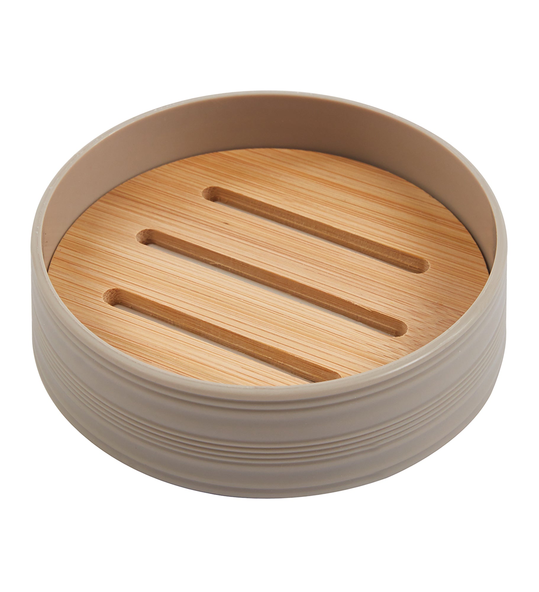 Set Completo Accessori Bagno 6 Pezzi Design Moderno In Plastica e Bambù Incluso Cestino Pattumiera,Dispenser Sapone, PortaSaponetta, Porta Spazzolini - Caffe