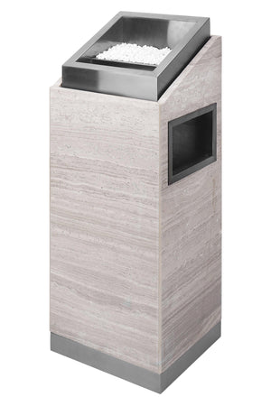 Posacenere 2 In 1 Da Terra Professionale Elegante Interno Esterno Con Secchio Cestino Gettacarte Spazzatura Realizzati In Acciaio Marmo Acciaio Ufficio Bar Ristorante Hotel Design Moderno - Modello ares