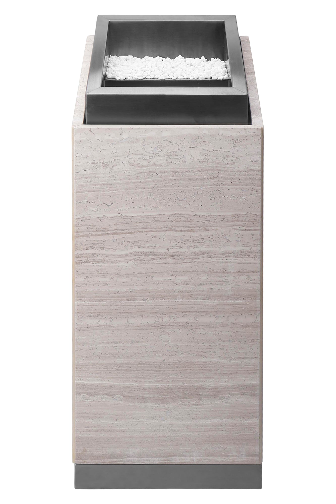 Posacenere 2 In 1 Da Terra Professionale Elegante Interno Esterno Con Secchio Cestino Gettacarte Spazzatura Realizzati In Acciaio Marmo Acciaio Ufficio Bar Ristorante Hotel Design Moderno - Modello ares