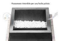 Posacenere 2 In 1 Da Terra Professionale Elegante Interno Esterno Con Secchio Cestino Gettacarte Spazzatura Realizzati In Acciaio Marmo Acciaio Ufficio Bar Ristorante Hotel Design Moderno - Modello ares