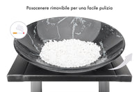 Posacenere 2 In 1 Da Terra Professionale Elegante Interno Esterno Con Secchio Cestino Gettacarte Spazzatura Realizzati In Acciaio Marmo Acciaio Ufficio Bar Ristorante Hotel Design Moderno - Modello ash