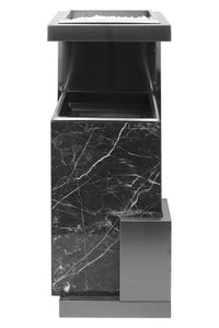 Posacenere 2 In 1 Da Terra Professionale Elegante Interno Esterno Con Secchio Cestino Gettacarte Spazzatura Realizzati In Acciaio Marmo Acciaio Ufficio Bar Ristorante Hotel Design Moderno - Modello fume