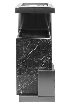 Posacenere 2 In 1 Da Terra Professionale Elegante Interno Esterno Con Secchio Cestino Gettacarte Spazzatura Realizzati In Acciaio Marmo Acciaio Ufficio Bar Ristorante Hotel Design Moderno - Modello fume