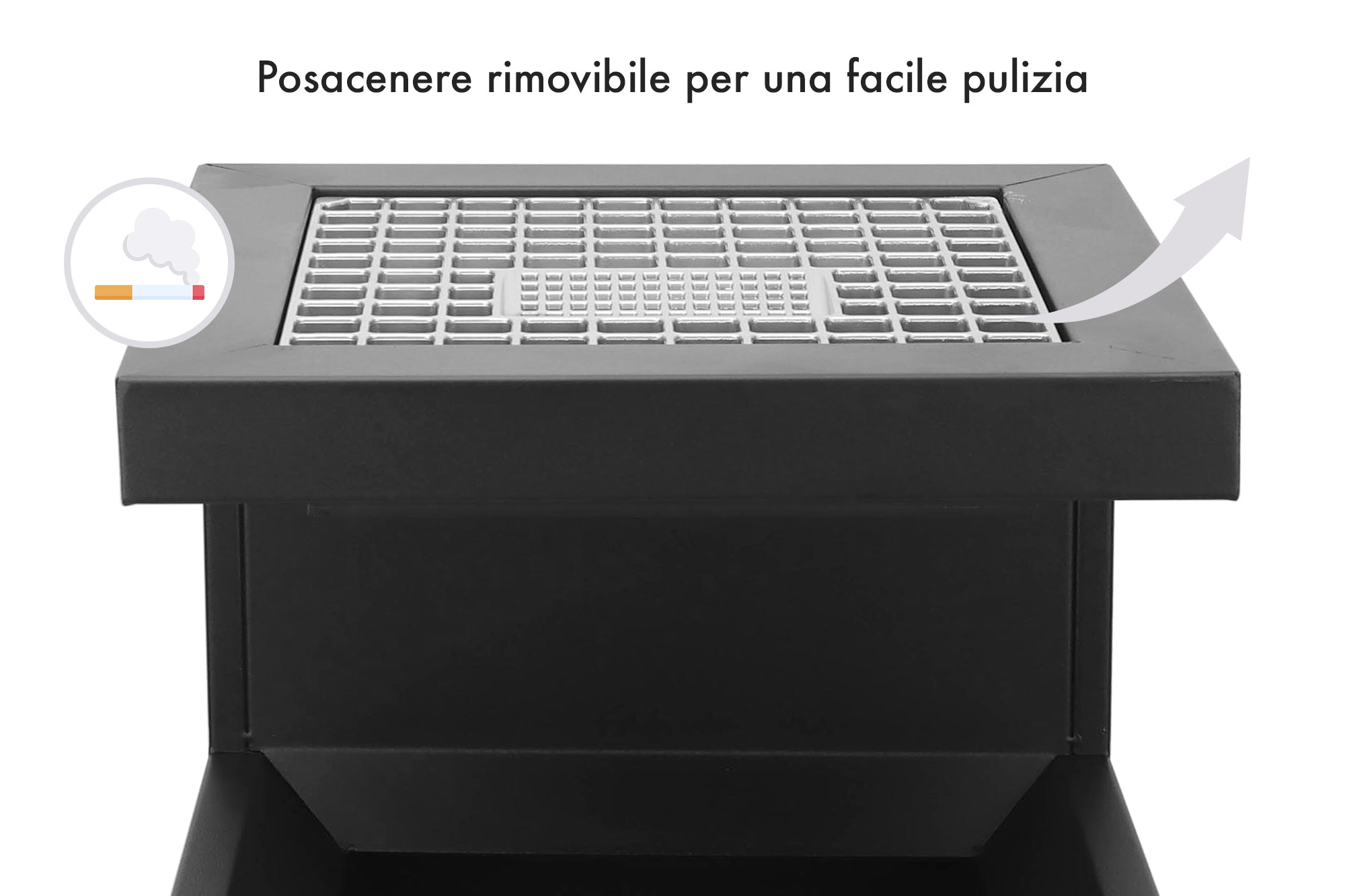 Posacenere 2 In 1 Da Terra Professionale Elegante Interno Esterno Con Secchio Cestino Gettacarte Spazzatura Realizzati In Acciaio Marmo Acciaio Ufficio Bar Ristorante Hotel Design Moderno - Modello luxe