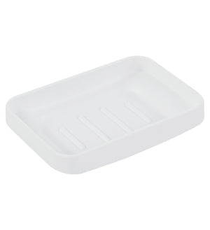 Set Completo Accessori Bagno 6 Pezzi Design Moderno In Plastica Resistente Con Finiture Lucide Incluso Cestino Pattumiera,Dispenser Sapone, PortaSaponetta, Porta Spazzolini, Portascopino - Bianco
