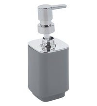 Set Completo Accessori Bagno 6 Pezzi Design Moderno In Plastica Resistente Con Finiture Lucide Incluso Cestino Pattumiera,Dispenser Sapone, PortaSaponetta, Porta Spazzolini, Portascopino - Grigio