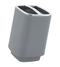 Set Completo Accessori Bagno 6 Pezzi Design Moderno In Plastica Resistente Con Finiture Lucide Incluso Cestino Pattumiera,Dispenser Sapone, PortaSaponetta, Porta Spazzolini, Portascopino - Grigio