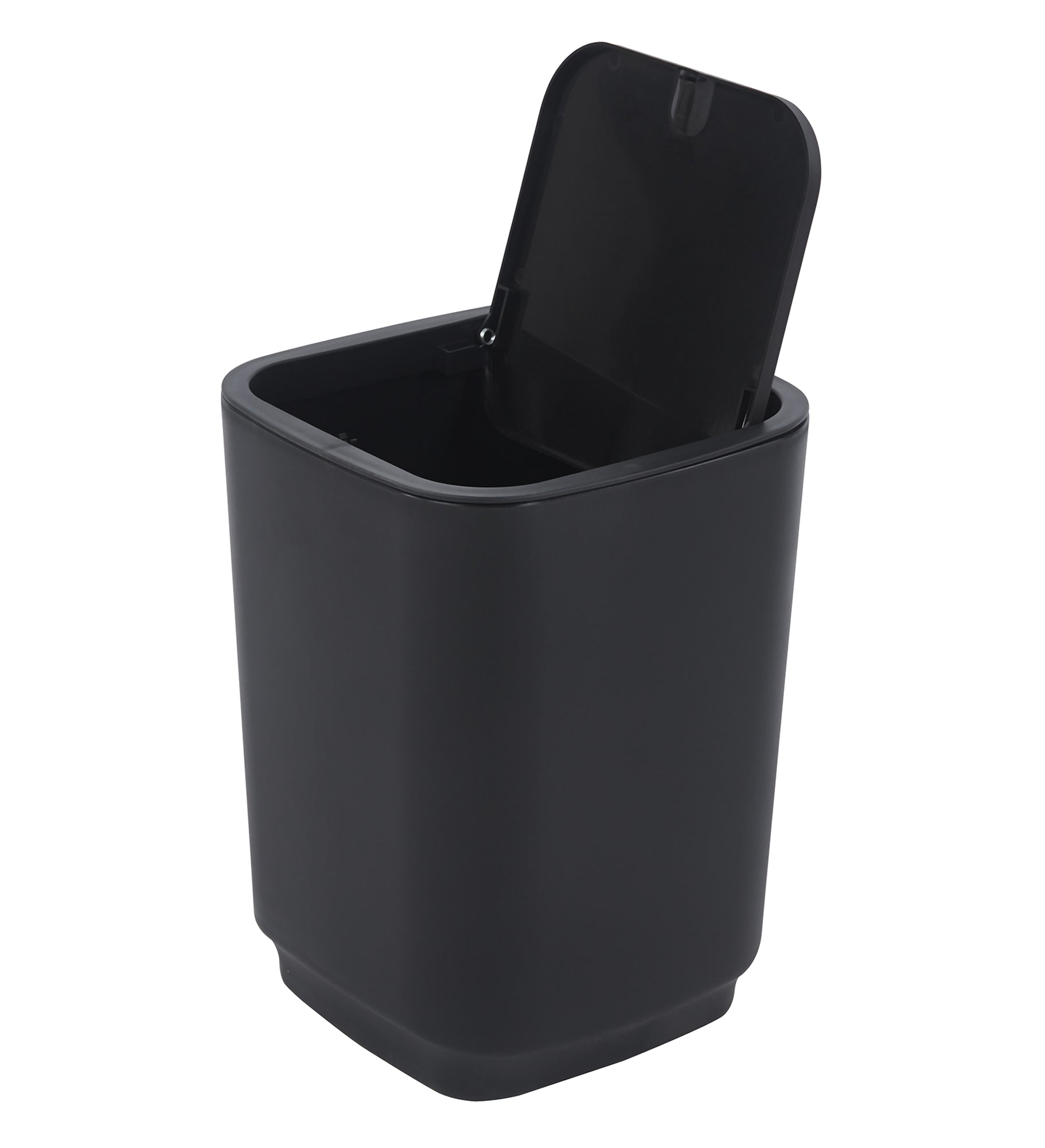 Set Completo Accessori Bagno 6 Pezzi Design Moderno In Plastica Resistente Con Finiture Lucide Incluso Cestino Pattumiera,Dispenser Sapone, PortaSaponetta, Porta Spazzolini, Portascopino - Nero