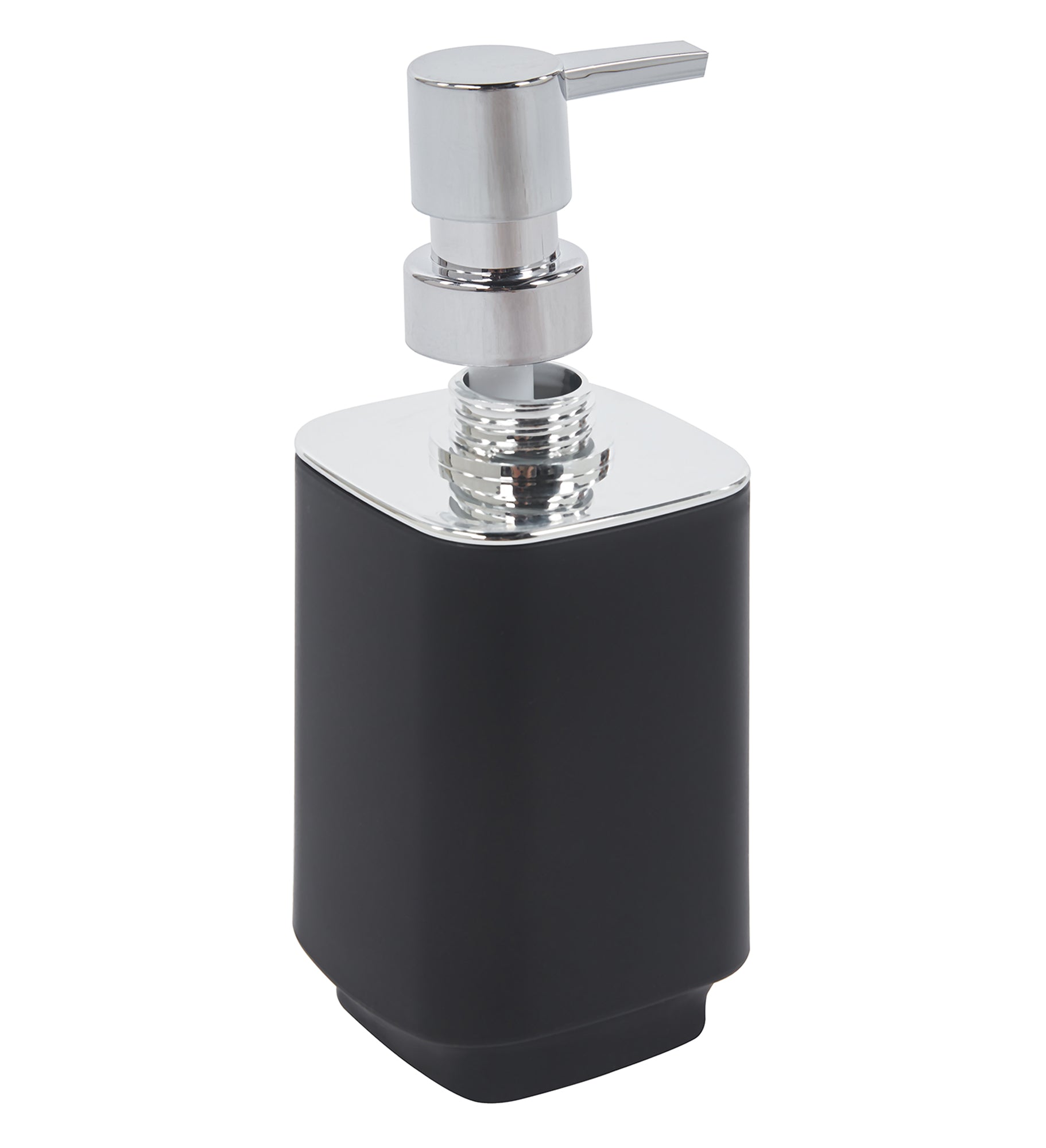 Set Completo Accessori Bagno 6 Pezzi Design Moderno In Plastica Resistente Con Finiture Lucide Incluso Cestino Pattumiera,Dispenser Sapone, PortaSaponetta, Porta Spazzolini, Portascopino - Nero