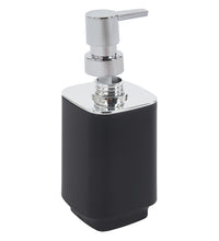 Set Completo Accessori Bagno 6 Pezzi Design Moderno In Plastica Resistente Con Finiture Lucide Incluso Cestino Pattumiera,Dispenser Sapone, PortaSaponetta, Porta Spazzolini, Portascopino - Nero