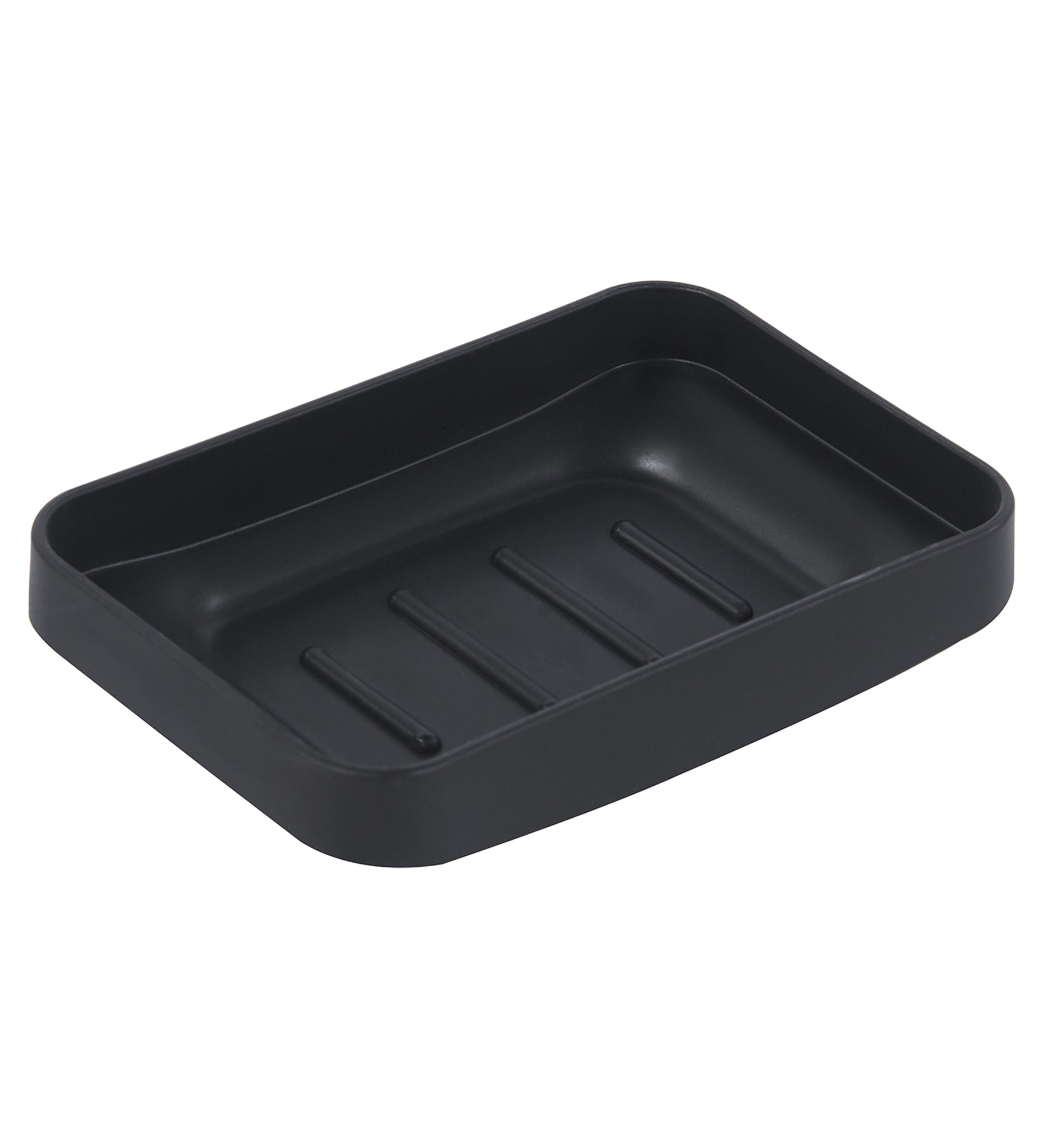 Set Completo Accessori Bagno 6 Pezzi Design Moderno In Plastica Resistente Con Finiture Lucide Incluso Cestino Pattumiera,Dispenser Sapone, PortaSaponetta, Porta Spazzolini, Portascopino - Nero