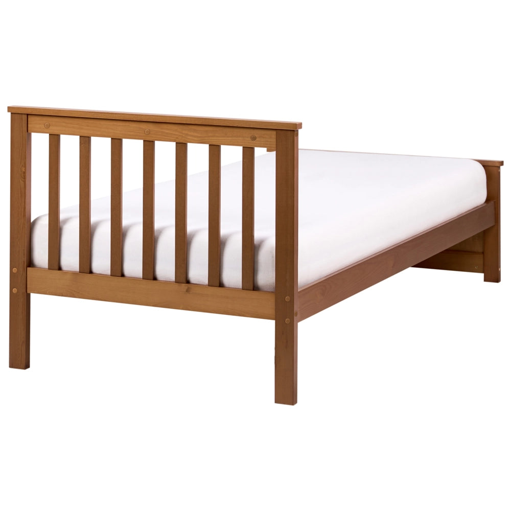 Letto singolo in pino MDF con rete a doghe 90 x 200 cm in marrone stile minimalista scandinavo