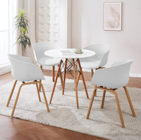 Set Di 4 Sedie Da Cucina Pontrone Sala Da Pranzo Stile Scandinavo Sedia Di Design Moderno Gambe In Metallo Effetto Legno Schienale In Polipropilene Con Cuscino Imbottito Design Moderno Bianco