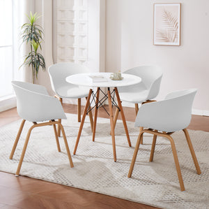 Set Di 4 Sedie Da Cucina Pontrone Sala Da Pranzo Stile Scandinavo Sedia Di Design Moderno Gambe In Metallo Effetto Legno Schienale In Polipropilene Con Cuscino Imbottito Design Moderno Bianco