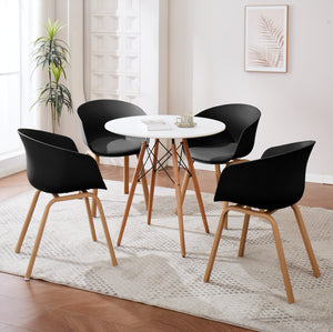 Set Di 4 Sedie Da Cucina Pontrone Sala Da Pranzo Stile Scandinavo Sedia Di Design Moderno Gambe In Metallo Effetto Legno Schienale In Polipropilene Con Cuscino Imbottito Design Moderno Nero