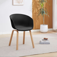 Set Di 4 Sedie Da Cucina Pontrone Sala Da Pranzo Stile Scandinavo Sedia Di Design Moderno Gambe In Metallo Effetto Legno Schienale In Polipropilene Con Cuscino Imbottito Design Moderno Nero