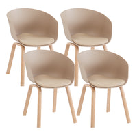 Set Di 4 Sedie Da Cucina Pontrone Sala Da Pranzo Stile Scandinavo Sedia Di Design Moderno Gambe In Metallo Effetto Legno Schienale In Polipropilene Con Cuscino Imbottito Design Moderno Tortora