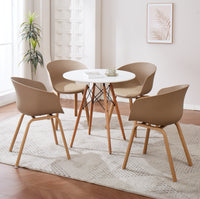 Set Di 4 Sedie Da Cucina Pontrone Sala Da Pranzo Stile Scandinavo Sedia Di Design Moderno Gambe In Metallo Effetto Legno Schienale In Polipropilene Con Cuscino Imbottito Design Moderno Tortora