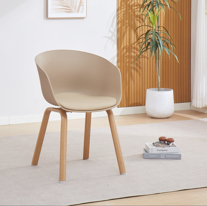 Set Di 4 Sedie Da Cucina Pontrone Sala Da Pranzo Stile Scandinavo Sedia Di Design Moderno Gambe In Metallo Effetto Legno Schienale In Polipropilene Con Cuscino Imbottito Design Moderno Tortora