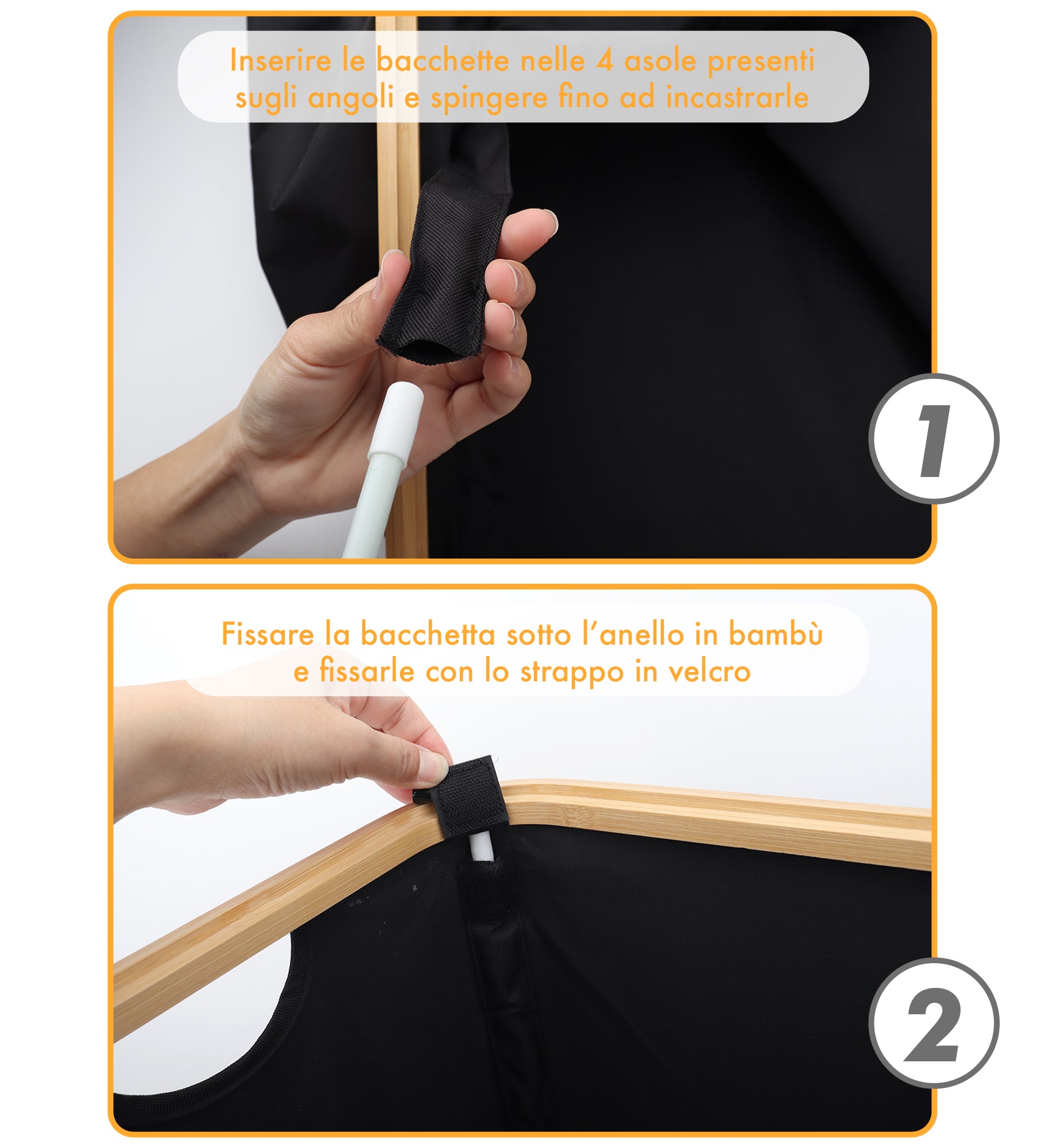 Cesto Portabiancheria Con Coperchio Cesta Bucato 100L Con Sacco Interno Removibile Tessuto Oxford Manici In Bambù Pieghevole Grande Biancheria Sporca - Nero