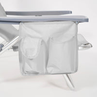 Coppia Spiaggine Lettini Prendisole Pieghevoli Reclinabili Giardino Mare Spiaggia Struttura In Alluminio Con Poggiatesta Tasca PortaOggetti Trasportabili Campeggio - Grigio