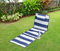 Coppia Materassino Da Spiaggia 2 Pezzi Pieghevole Leggero Portatile Tappetino Spiaggia Regolabile Con Schienale Reclinabile Tasca PortaOggetti Lettino Mare Campeggio  - RigheBiancoBlu