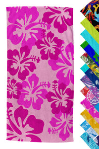 Telo Mare Asciugamano Da Spiaggia Misura Grande 100x180 Cm Assorbente In Morbida Microfibra Leggero Stampe Moderne Sabbia Lettino Vacanze Piscina Hawaii Rosa