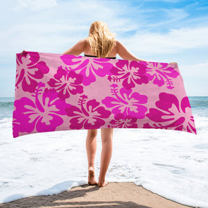 Telo Mare Asciugamano Da Spiaggia Misura Grande 100x180 Cm Assorbente In Morbida Microfibra Leggero Stampe Moderne Sabbia Lettino Vacanze Piscina Hawaii Rosa