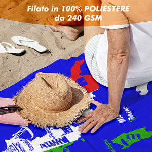 Telo Mare Asciugamano Da Spiaggia Misura Grande 100x180 Cm Assorbente In Morbida Microfibra Leggero Stampe Moderne Sabbia Lettino Vacanze Piscina Italia