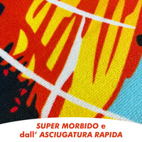 Telo Mare Asciugamano Da Spiaggia Misura Grande 100x180 Cm Assorbente In Morbida Microfibra Leggero Stampe Moderne Sabbia Lettino Vacanze Piscina Tigre