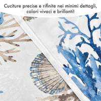 Tovaglia Antimacchia No Stiro Idrorepellente Resistente Alle Macchie Certificata Oeko Tex Copritavolo Proteggi Tavola Fantasie Estiva Estate Tavolo Giardino Terrazzo Cucina Tovaglie Moderne Marina - 140x180Cm