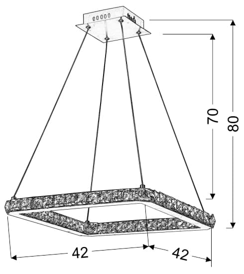 Lampadario LED cristallo Candellux Lords 31-34854 cromo