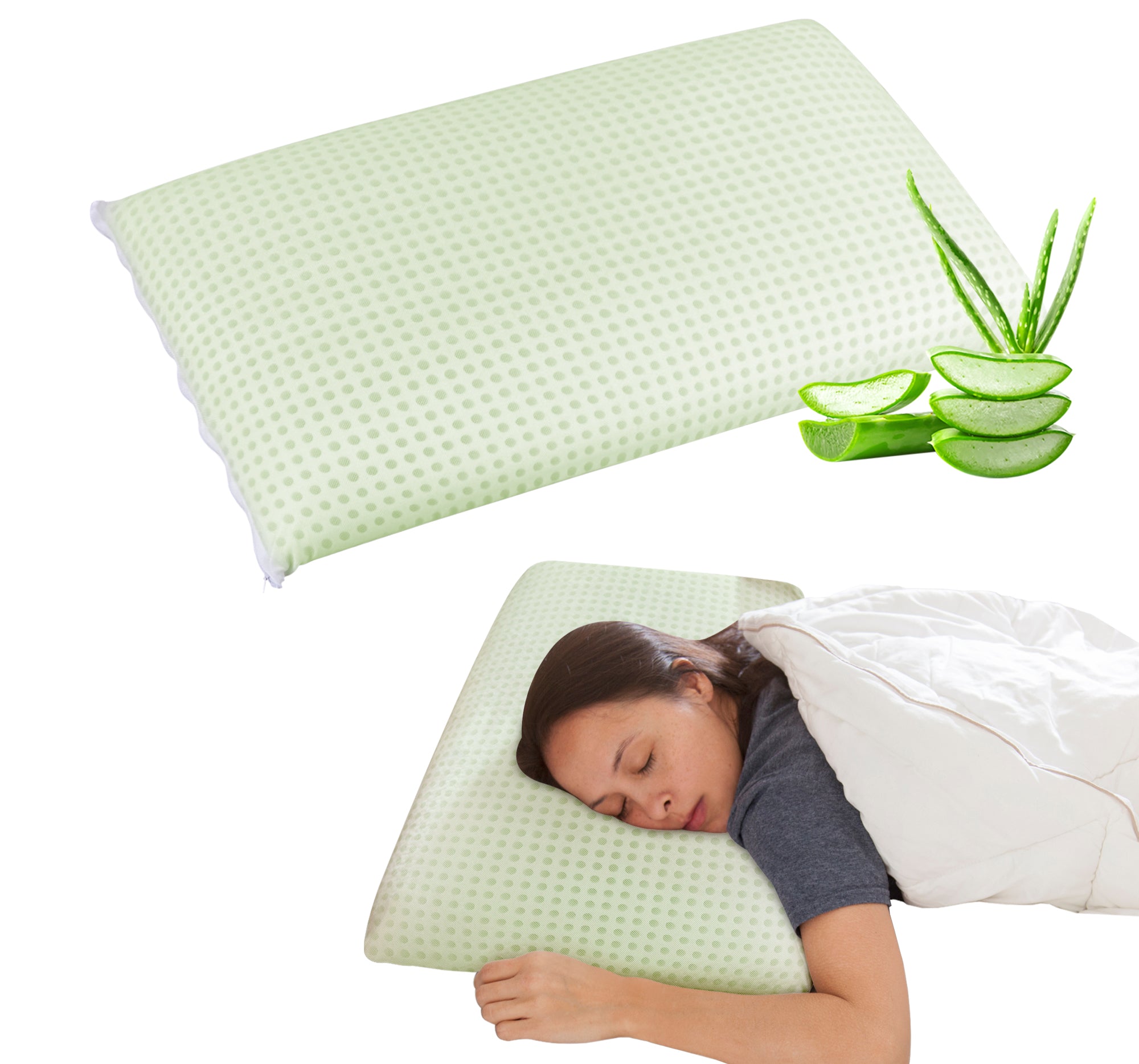 Guanciale In Memory Foam Microforato Profumato Aromaterapia Cuscino Letto Saponetta Prodotto Italiano Traspirante Sfoderabile Colorato Anallergico Aloe