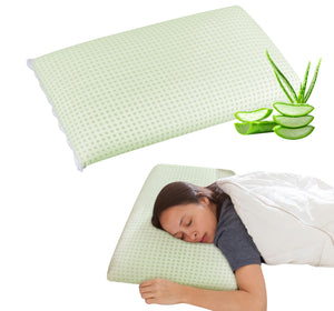 Guanciale In Memory Foam Microforato Profumato Aromaterapia Cuscino Letto Saponetta Prodotto Italiano Traspirante Sfoderabile Colorato Anallergico Aloe