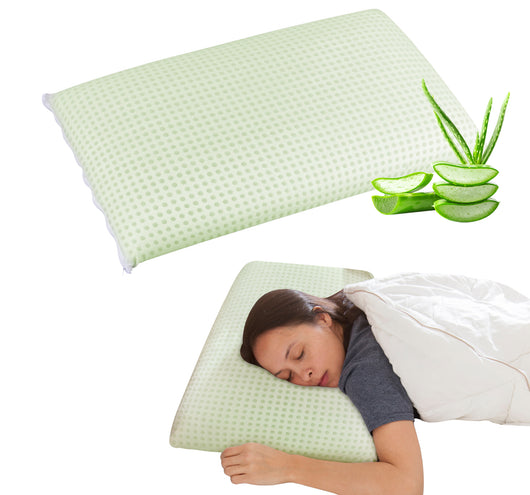 Guanciale In Memory Foam Microforato Profumato Aromaterapia Cuscino Letto Saponetta Prodotto Italiano Traspirante Sfoderabile Colorato Anallergico Aloe