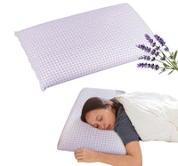 Guanciale In Memory Foam Microforato Profumato Aromaterapia Cuscino Letto Saponetta Prodotto Italiano Traspirante Sfoderabile Colorato Anallergico Lavanda