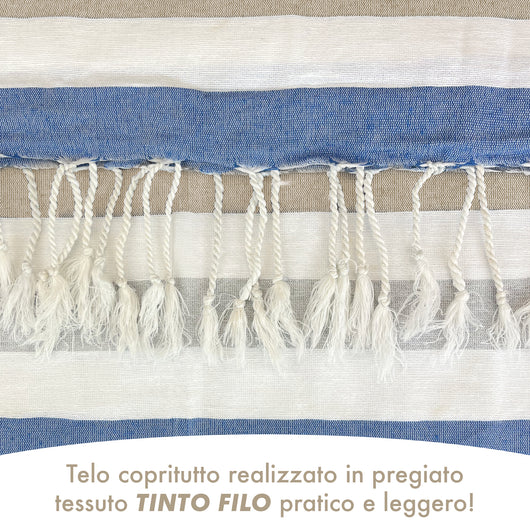 Telo Mare XXL Asciugamano Misura Grande 210x240 Cm Stuoia Coperta Spiaggia Assorbente Telo Arredo Multiuso Leggero Con Frange Sabbia Lettino Vacanze Piscina Beige