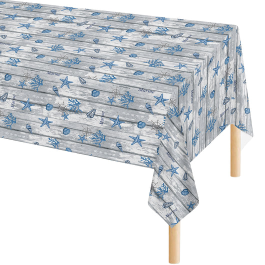 Tovaglia Antimacchia In Pvc Stampa Digitale Idrorepellente Facile Da Tagliare Copritavolo Cucina Vendita A Metro Tavolo Interno Esterno Salvatavolo Cerata 140x100Cm - Dis81-Marine