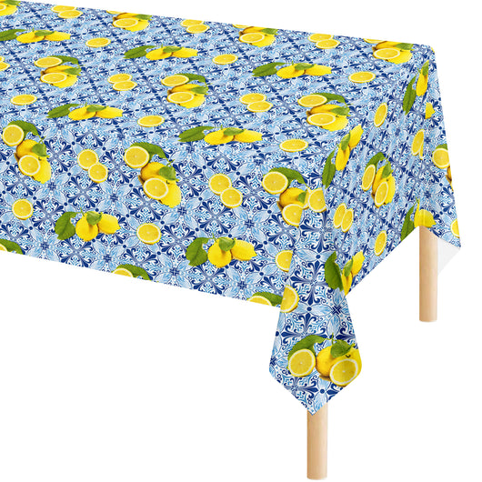 Tovaglia Antimacchia In Pvc Stampa Digitale Idrorepellente Facile Da Tagliare Copritavolo Cucina Vendita A Metro Tavolo Interno Esterno Salvatavolo Cerata 140x100Cm - Dis82-Limoncello