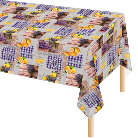 Tovaglia Antimacchia In Pvc Stampa Digitale Idrorepellente Facile Da Tagliare Copritavolo Cucina Vendita A Metro Tavolo Interno Esterno Salvatavolo Cerata 140x400Cm - Dis87-Agrumi