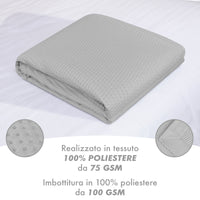 Trapuntino Matrimoniale Elegante Copriletto Con Balza Applicata Trapuntatura Pinsonic Tinta Unita Due Piazze Coperta Letto Leggera Primavera Estate Trapunta  GrigioChiaro