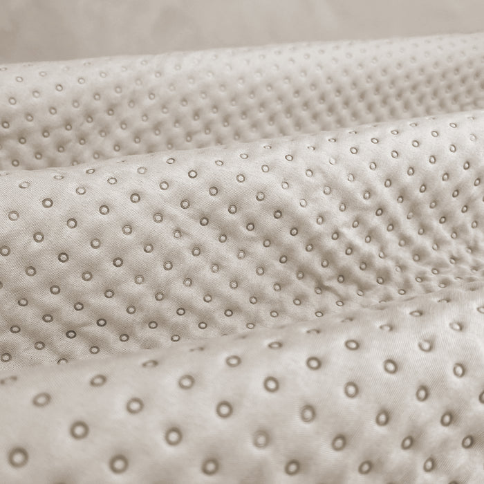 Trapuntino Matrimoniale Elegante Copriletto Con Balza Applicata Trapuntatura Pinsonic Tinta Unita Due Piazze Coperta Letto Leggera Primavera Estate Trapunta  Panna