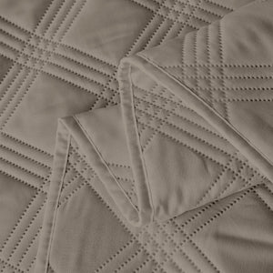 Copriletto Trapuntato Matrimoniale Elegante Trapuntino Microfibra Effetto Raso Due Piazze Coperta Letto Leggera Primavera Estate Trapunta Coperta Leggera  Tortora