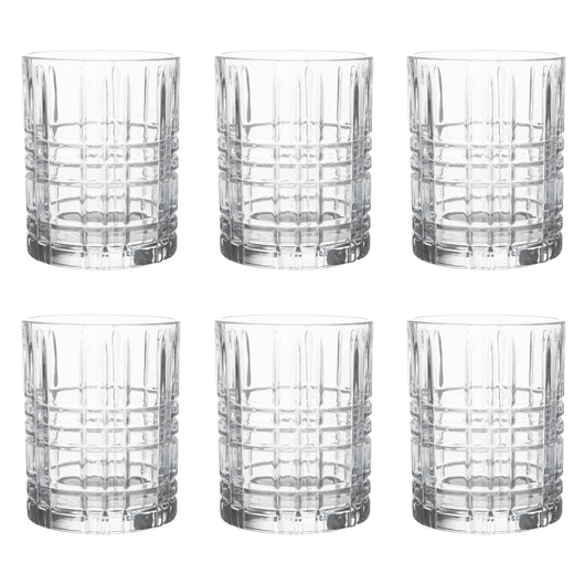 Set 6 Bicchieri Da Whisky 31Cl In Vetro Resistente Lavorato Bicchiere Design Moderno Cucina Acqua Cocktail Rum Certificati Contatto Alimentare Lavastoviglie Microonde Bar Ristorante Augusta