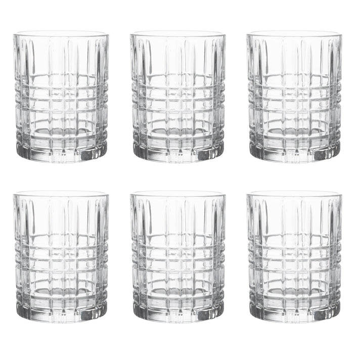 Set 6 Bicchieri Da Whisky 31Cl In Vetro Resistente Lavorato Bicchiere Design Moderno Cucina Acqua Cocktail Rum Certificati Contatto Alimentare Lavastoviglie Microonde Bar Ristorante Augusta